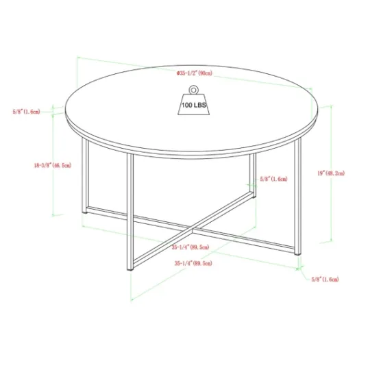 Kirkland's Home Faux Marble & Gold X-Base Coffee Table- Coffee Tables
