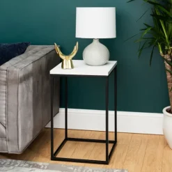 Kirkland's Home Faux Marble Open Frame Side Table- Accent & End Tables