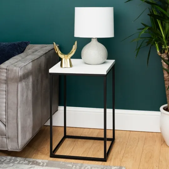 Kirkland's Home Faux Marble Open Frame Side Table- Accent & End Tables