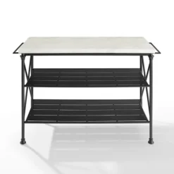 Kirkland's Home Faux Marble Top 3-Tier Melody Kitchen Island- Kitchen Islands & Bar Carts