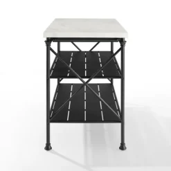 Kirkland's Home Faux Marble Top 3-Tier Melody Kitchen Island- Kitchen Islands & Bar Carts