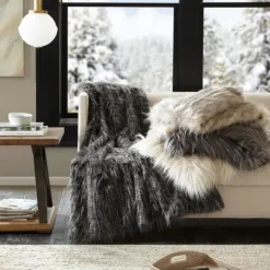 Kirkland's Home Faux Mink Fur Throw- Blankets & Throws
