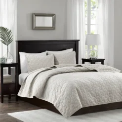 Kirkland's Home Faux Velvet California King 3-Pc. Coverlet Set- Bedspreads & Coverlets
