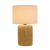 Kirkland's Home Faux Woven Wood And Linen Table Lamp- Table Lamps