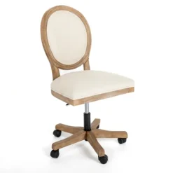 Kirkland's Home Felix Upholstered Swivel Office Chair- Office Furniture