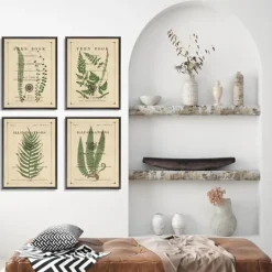 Kirkland's Home Fern Illustrations Framed Art Prints, Set Of 4- Framed Art
