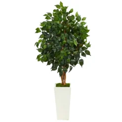 Kirkland's Home Ficus Tree In Mossy Tower Planter- Trees & Topiaries