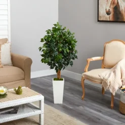 Kirkland's Home Ficus Tree In Mossy Tower Planter- Trees & Topiaries