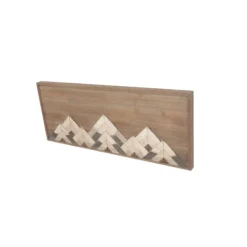 Kirkland's Home Fir Wood Abstract Mountain Range Plaque- Wall Plaques