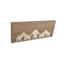 Kirkland's Home Fir Wood Abstract Mountain Range Plaque- Wall Plaques