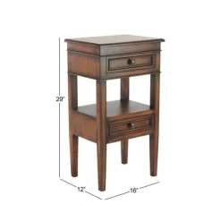 Kirkland's Home Fir Wood Tiered Side Table- Accent & End Tables