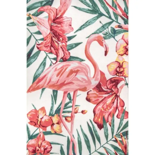 Kirkland's Home Flamingo Leaf Indoor/Outdoor Area Rug, 5X8- Outdoor Rugs