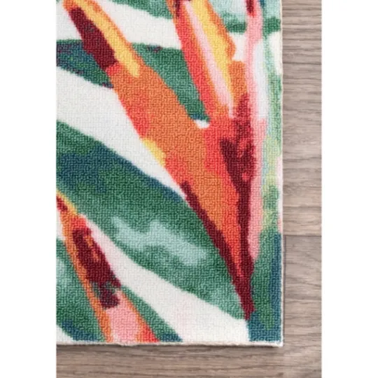 Kirkland's Home Flamingo Leaf Indoor/Outdoor Area Rug, 5X8- Outdoor Rugs