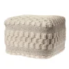 Kirkland's Home Flatweave Tufted Checker Wool Pouf- Pillows