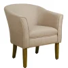 Kirkland's Home Flax Brown Modern Barrel Accent Chair- Accent Chairs