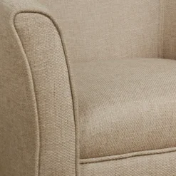 Kirkland's Home Flax Brown Modern Barrel Accent Chair- Accent Chairs