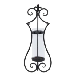 Kirkland's Home Fleur Distressed Black Iron Sconce, 25 In.- Sconces