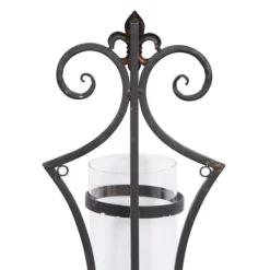 Kirkland's Home Fleur Distressed Black Iron Sconce, 31 In.- Sconces