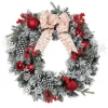 Kirkland's Home Flocked Pine Wreath With Berries And Ornaments- Wreaths