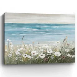 Kirkland's Home Floral Beach Giclee Canvas Art Print, 48X36 In.- Canvas Art