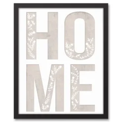 Kirkland's Home Floral Home Black Framed Canvas Art Print- Wall Quotes & Signs