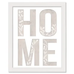 Kirkland's Home Floral Home White Framed Canvas Art Print- Wall Quotes & Signs