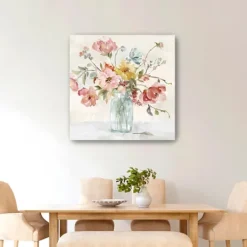 Kirkland's Home Floral In Transparent Bottle Canvas Art Print- Canvas Art