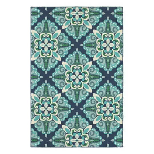 Kirkland's Home Floral Medallion Jenn Outdoor Rug, 5X7- Outdoor Rugs