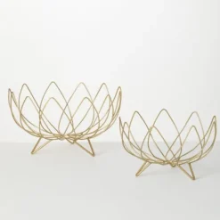 Kirkland's Home Floral Metal Wire Bowls, Set Of 2- Decorative Bowls & Jars