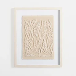 Kirkland's Home Floral On Glass And Natural Linen Framed Art Print- Framed Art