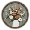 Kirkland's Home Floral Spice Bouquet Round Framed Print- Framed Art