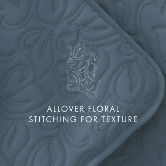 Kirkland's Home Floral Stitch 3-Pc. King Quilt Set- Quilts