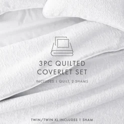 Kirkland's Home Floral Stitch 3-Pc. Queen Quilt Set- Quilts