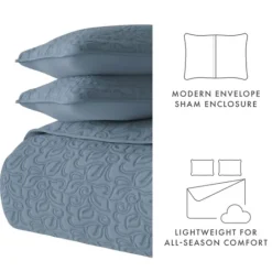 Kirkland's Home Floral Stitch 3-Pc. Queen Quilt Set- Quilts
