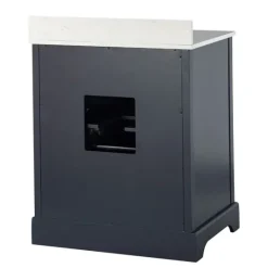Kirkland's Home Florence Navy Wood Backsplash Sink Vanity- Bathroom Furniture