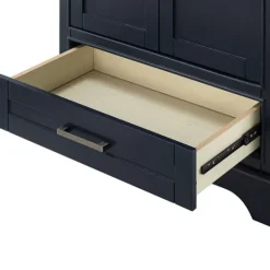 Kirkland's Home Florence Navy Wood Backsplash Sink Vanity- Bathroom Furniture
