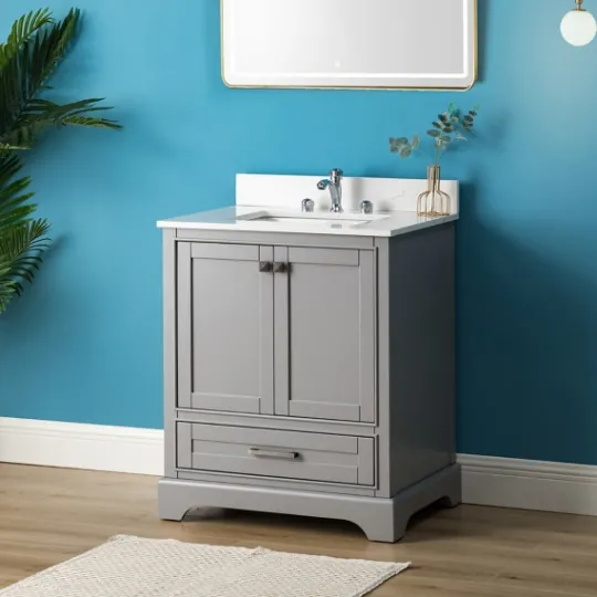 Kirkland's Home Florence Wood Backsplash Sink Vanity- Bathroom Furniture