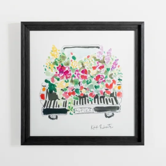 Kirkland's Home Flower Bed Pickup Truck Framed Art Print- Framed Art