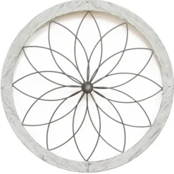 Kirkland's Home Flower Metal And Wood Art Wall Plaque- Wall Plaques
