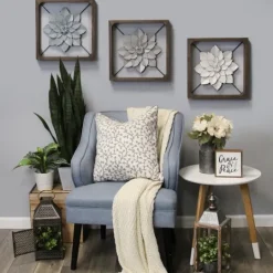 Kirkland's Home Flower Metal Framed Plaque- Wall Plaques