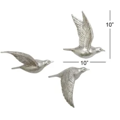 Kirkland's Home Flying Birds Wall Sculptures, Set Of 3- Wall Plaques