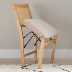 Kirkland's Home Folding Rat Cane Back Cushioned Chair- Accent Chairs