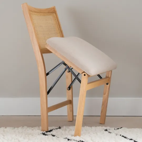 Kirkland's Home Folding Rat Cane Back Cushioned Chair- Accent Chairs