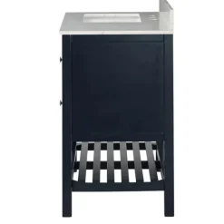 Kirkland's Home Foster Navy Wood Backsplash Sink Vanity- Bathroom Furniture