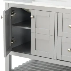 Kirkland's Home Foster Wood Backsplash Sink Vanity- Bathroom Furniture