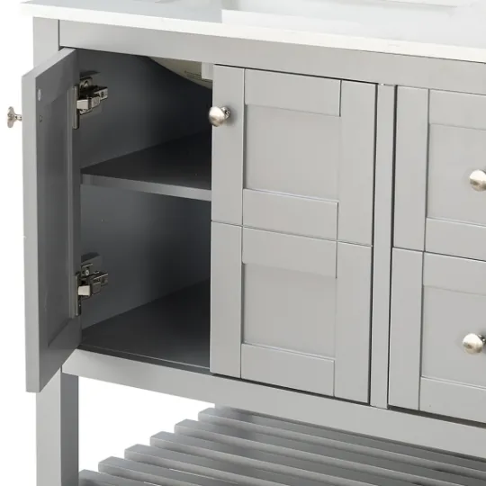 Kirkland's Home Foster Wood Backsplash Sink Vanity- Bathroom Furniture