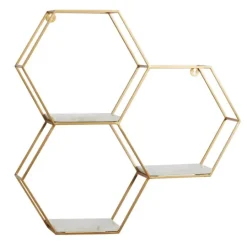 Kirkland's Home Frame Marble Honeycomb Wall Shelf- Shelves