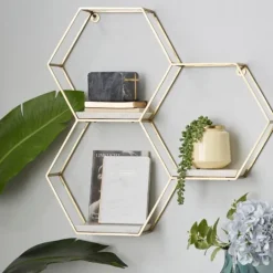 Kirkland's Home Frame Marble Honeycomb Wall Shelf- Shelves