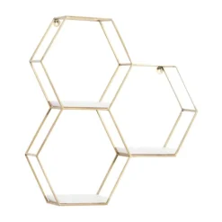 Kirkland's Home Frame Marble Honeycomb Wall Shelf- Shelves