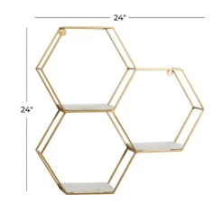Kirkland's Home Frame Marble Honeycomb Wall Shelf- Shelves
